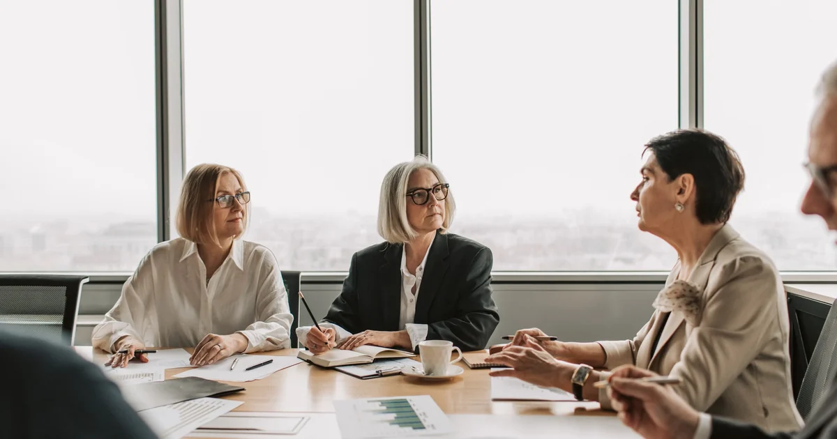 Senior executives discussing public-private partnership financing in a boardroom